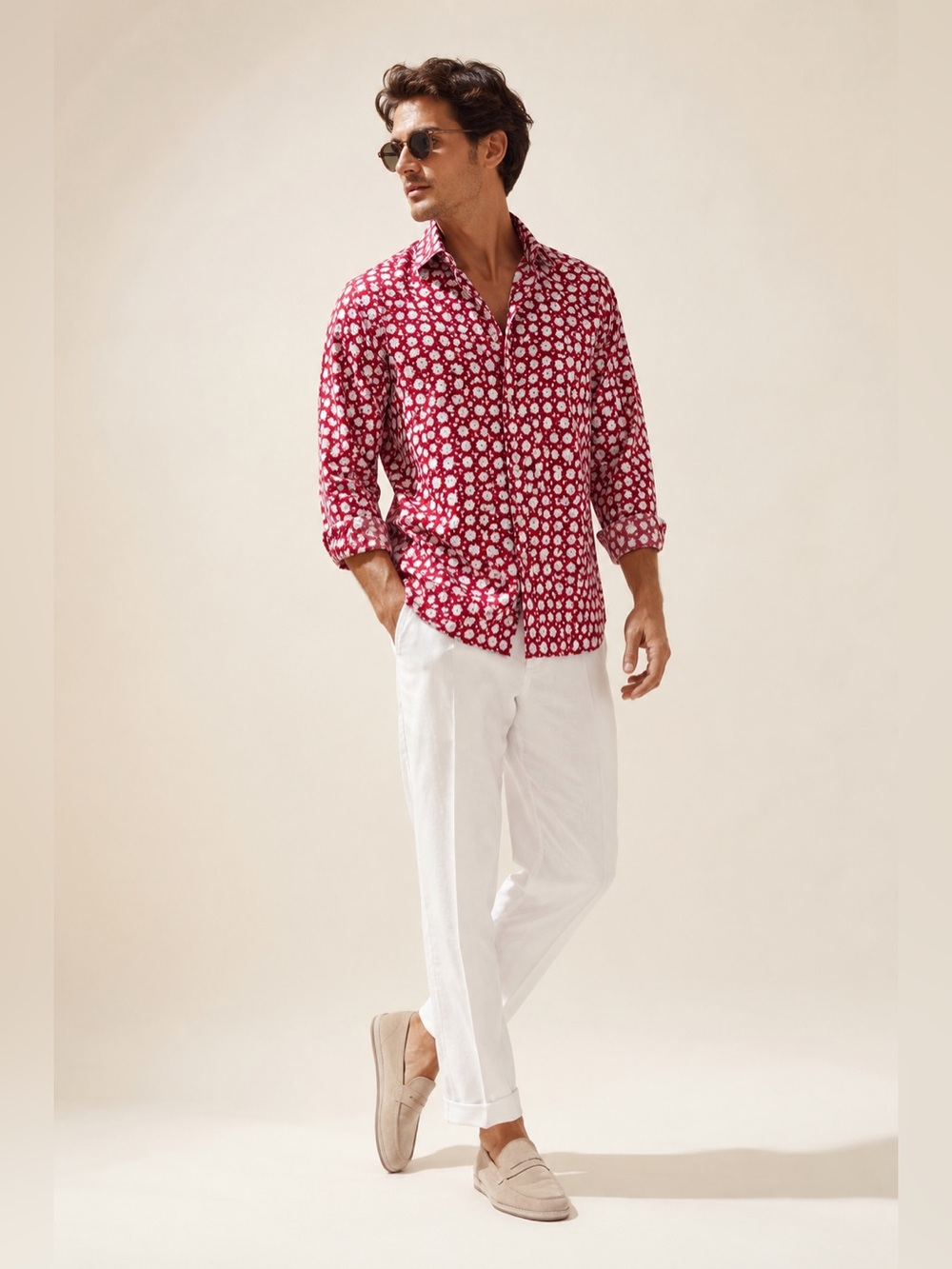 ETON Floral Resort Cotton Shirt Luxe Slim Fit Statement Size 39 / 15.5